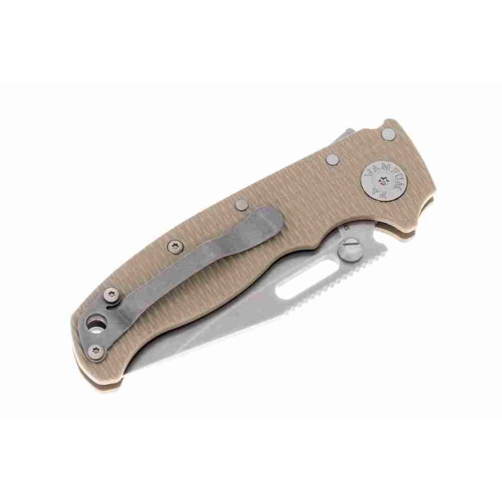 Couteau Demko Knives AD20.5 S35VN Clip Point Tan Manche G10 Lame Acier S35VN IKBS Clip DEM09628 - Livraison Gratuite