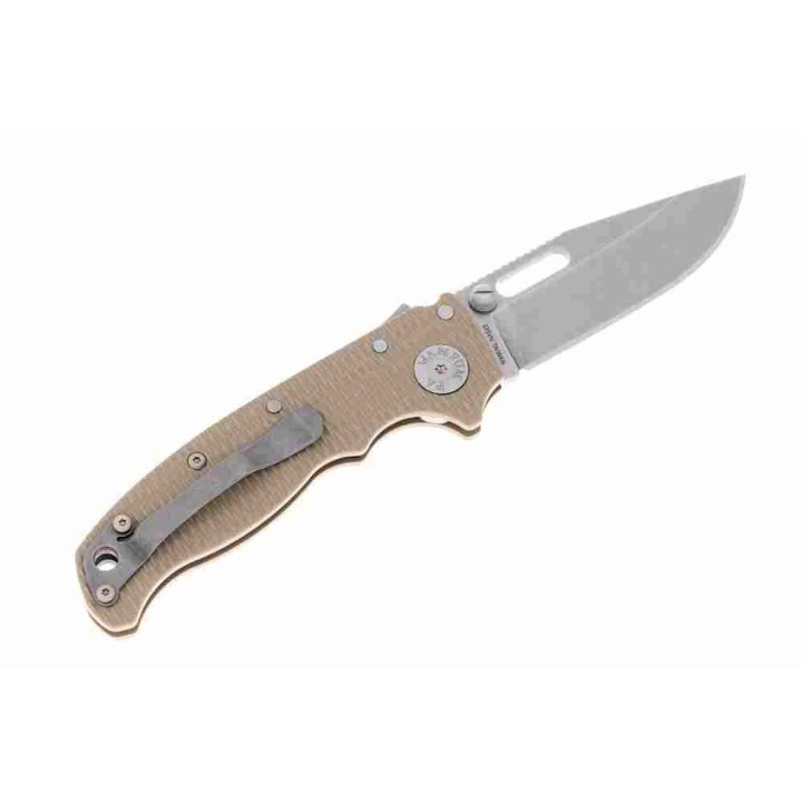 Couteau Demko Knives AD20.5 S35VN Clip Point Tan Manche G10 Lame Acier S35VN IKBS Clip DEM09628 - Livraison Gratuite
