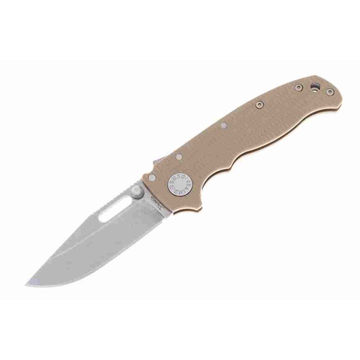 Couteau Demko Knives AD20.5 S35VN Clip Point Tan Manche G10 Lame Acier S35VN IKBS Clip DEM09628 - Livraison Gratuite