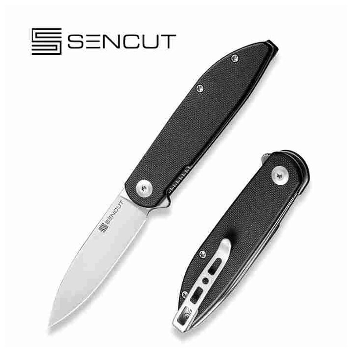 Couteau Sencut Bocll II Black Lame Acier D2 Manche G10 IKBS Linerlock Clip S220191 - Livraison Gratuite