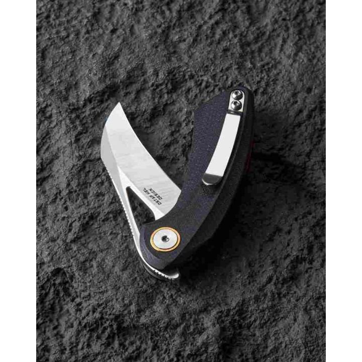 Couteau Bestech Bihai Black Manche G-10 Lame Acier 14C28N IKBS Linerlock Clip BTKG53A1 - Livraison Gratuite