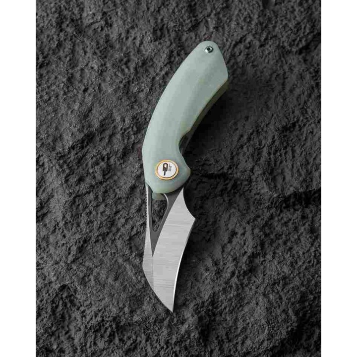 Couteau Bestech Bihai Jade Manche G-10 Lame Acier 14C28N 2 Tons IKBS Linerlock Clip BTKG53F - Livraison Gratuite