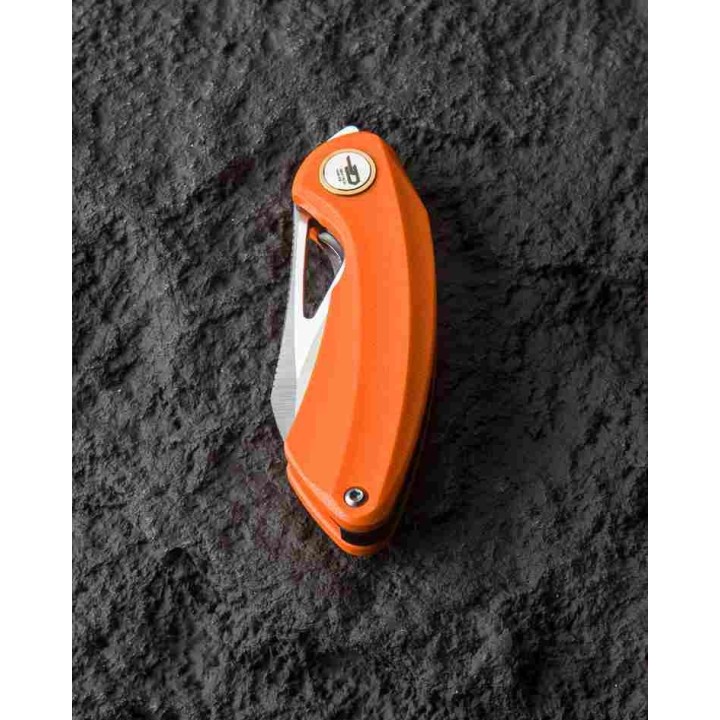 Couteau Bestech Bihai Orange Manche G-10 Lame Acier 14C28N Satin IKBS Linerlock Clip BTKG53B1 - Livraison Gratuite
