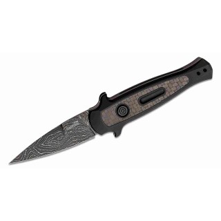Couteau Automatique Kershaw Launch 12 Lame Acier Damas Manche Alu/FC Made USA KS7125DAM - Livraison Gratuite