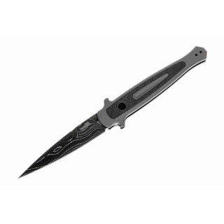 Couteau Automatique Kershaw Launch 8 Lame Acier Damas Manche Aluminium/Fibre Carbone Made USA KS7150DAM - Livraison Gratuite