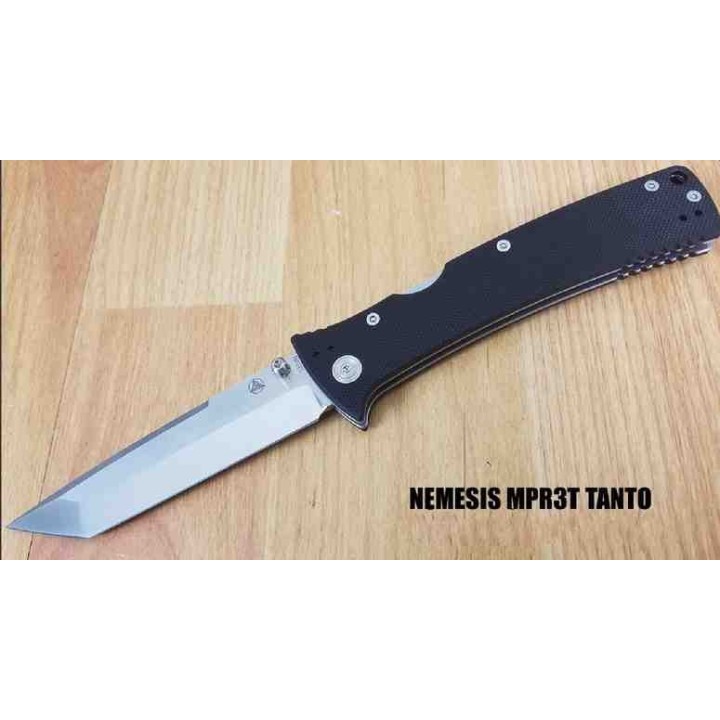 Couteau Nemesis Mar Private MPR3 Lame Tanto Acier S35VN Manche G10 Lockback Clip NE22T - Livraison Gratuite