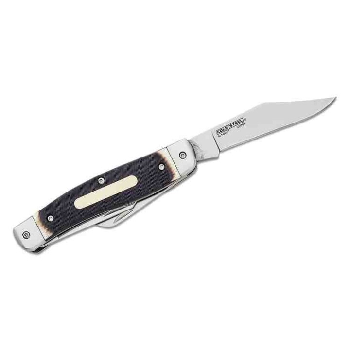 Couteau Cold Steel Ranch Boss III Stockman 3 Lames Acier 8Cr13MoV Manche ABS Etui Cuir CSFLSTKMN - Livraison Gratuite