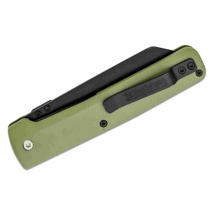 Couteau Gerber Pledge Green Lame Wharncliffe Acier 7Cr17MoV Manche GRN Linerlock Clip G1067524 - Livraison Gratuite