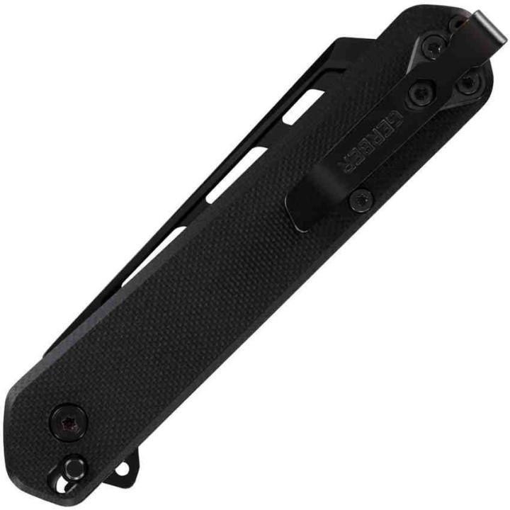 Couteau Gerber Spire A/O Black Lame Acier D2 Reverse Tanto Manche G10 Linerlock Clip G1917 - Livraison Gratuite