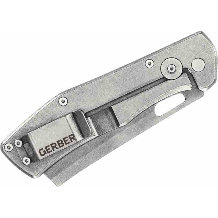 Couteau Gerber Flatiron Cleaver Lame Acier 7Cr17MoV Manche Tan G-10 Framelock Clip G3476 - Livraison Gratuite