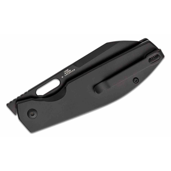 Couteau CJRB Ekko Black Lame Sheepsfoot Acier AR-RPM9 Manche Acier IKBS Button Lock Clip J1929BBST - Livraison Gratuite