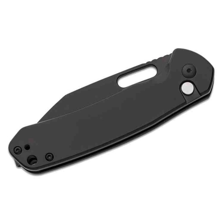 Couteau CJRB Pyrite Wharncliffe Lame Acier AR-RPM9 Black Manche Acier Button Lock IKBS Clip J1925ABST - Livraison Gratuite