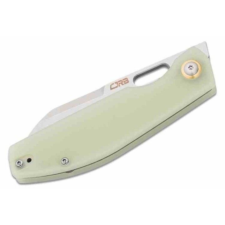Couteau CJRB Ekko Jade Lame Sheepsfoot Acier AR-RPM9 Manche G10 IKBS Linerlock Clip J1929NTG - Livraison Gratuite