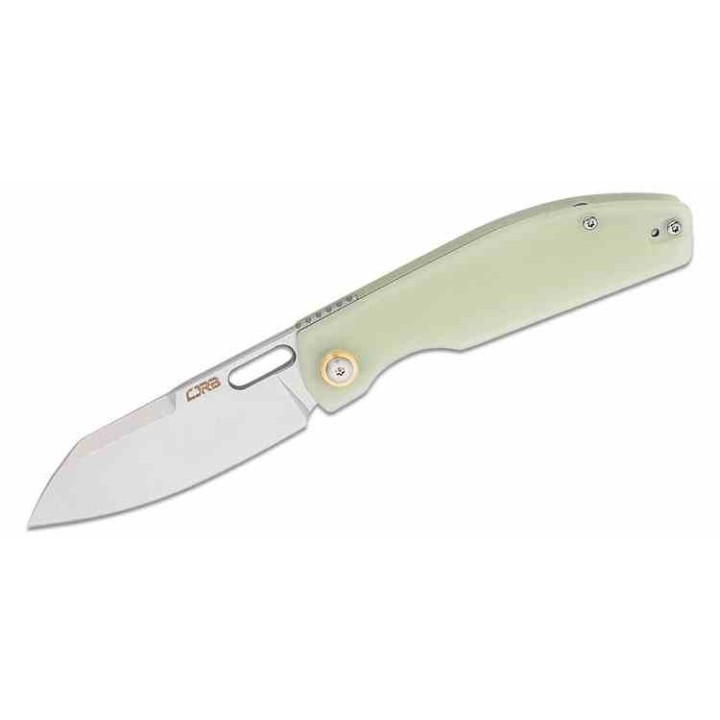 Couteau CJRB Ekko Jade Lame Sheepsfoot Acier AR-RPM9 Manche G10 IKBS Linerlock Clip J1929NTG - Livraison Gratuite