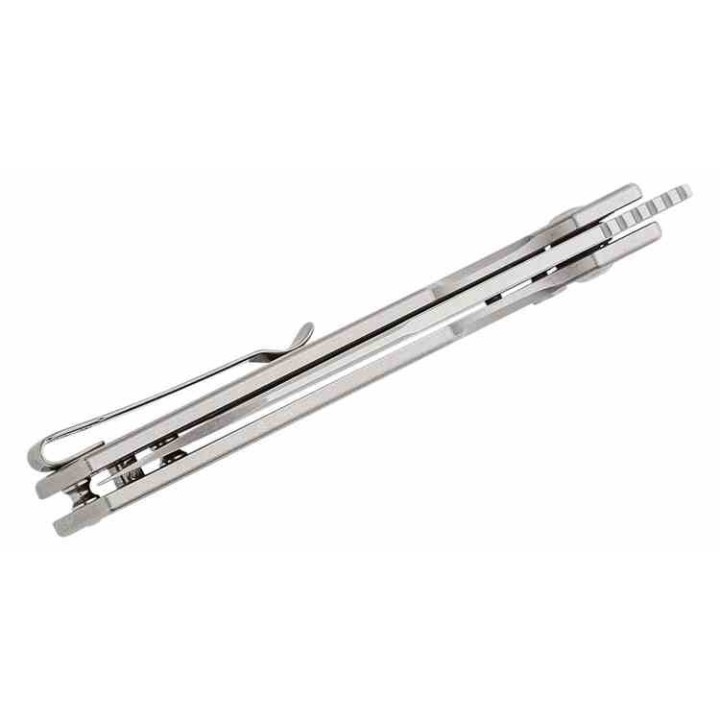Couteau CJRB Ekko Stainless Lame Sheepsfoot Acier AR-RPM9 Manche Acier IKBS Button Lock Clip J1929BST - Livraison Gratuite