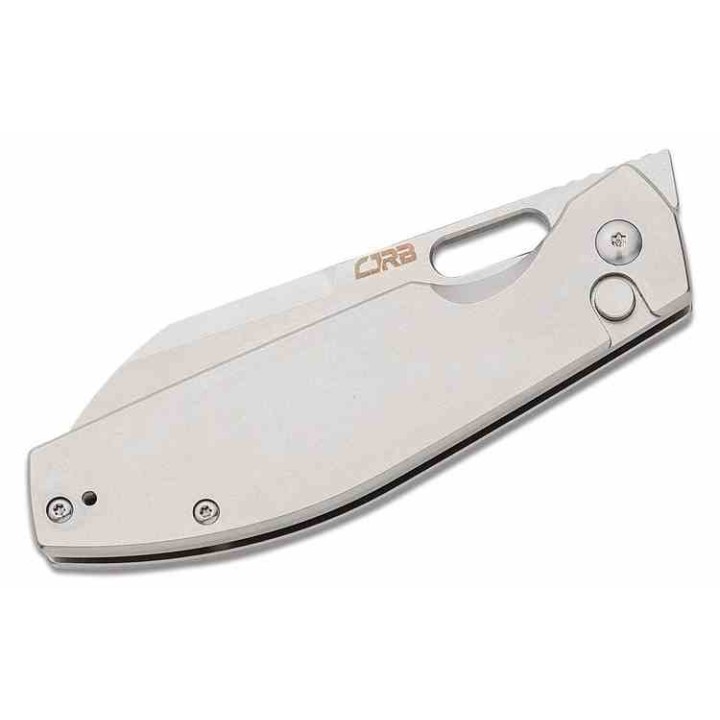 Couteau CJRB Ekko Stainless Lame Sheepsfoot Acier AR-RPM9 Manche Acier IKBS Button Lock Clip J1929BST - Livraison Gratuite