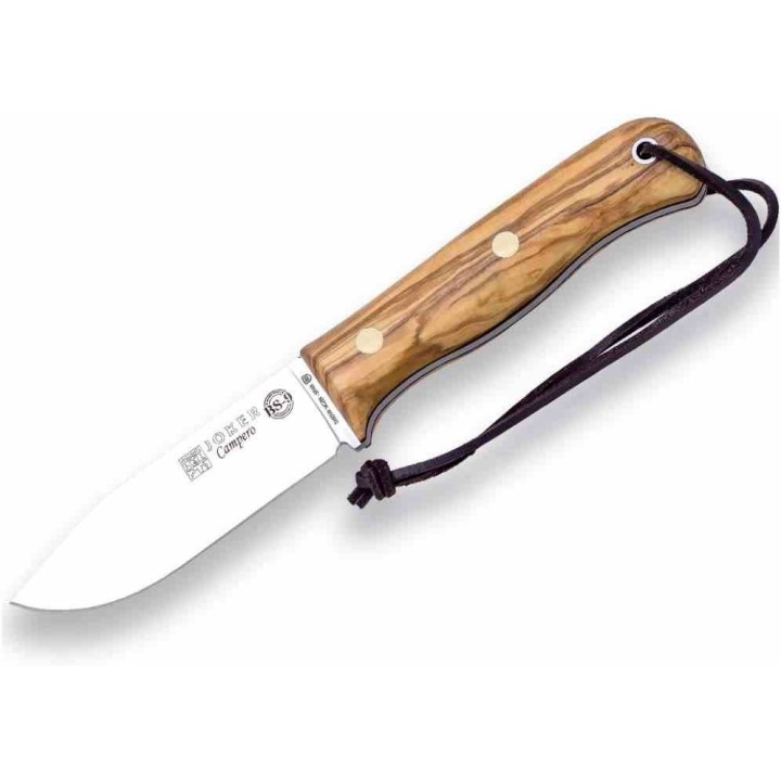 Couteau Joker Campero BSA Olivier Lame Acier 14C28N Etui Cuir Made Spain JKRCO112 - Livraison Gratuite