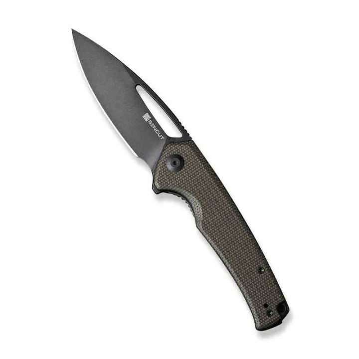 Couteau Sencut Mims Green Manche Micarta Lame Acier 9Cr18MoV IKBS Linerlock Clip S210133 - Livraison Gratuite