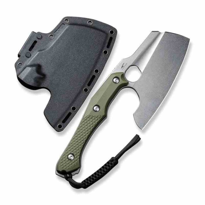Couteau Civivi Aratra Green Lame Cleaver Acier D2 Manche G10 Kydex Sheath CIVC210412 - Livraison Gratuite