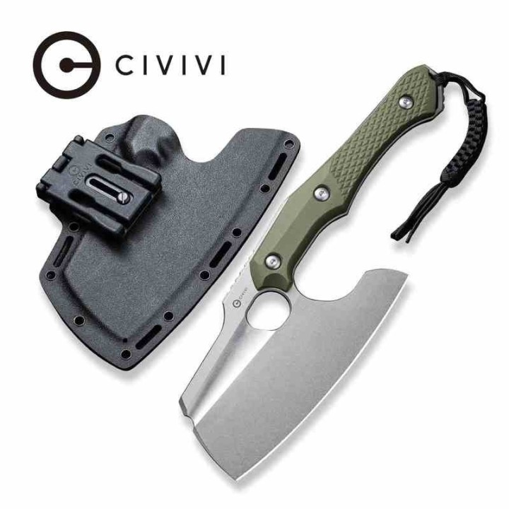 Couteau Civivi Aratra Green Lame Cleaver Acier D2 Manche G10 Kydex Sheath CIVC210412 - Livraison Gratuite