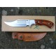 Couteau Bushcraft Elk Ridge Hunter Lame Acier 440 Manche Bois Etui Cuir ER052 - Livraison Gratuite