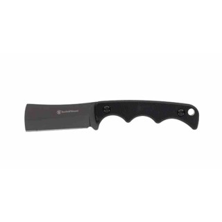 Lot de 2 Couteau de Cou Neck Smith&Wesson H.R.T. Cleaver Lame Acier 8Cr13MoV Etui Nylon SW1193153 - Livraison Gratuite