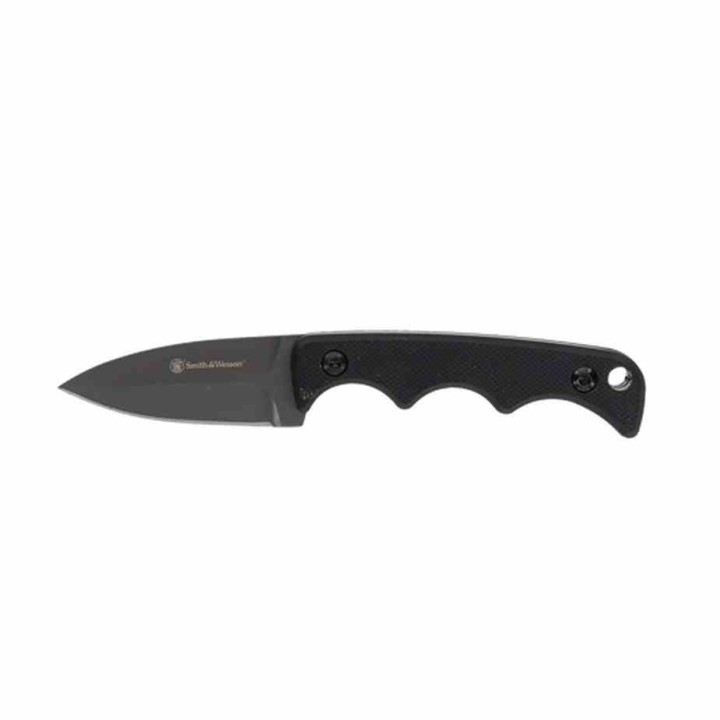 Lot de 2 Couteau de Cou Neck Smith&Wesson H.R.T. Spear Point Lame Acier 8Cr13MoV Etui Nylon SW1193157 - Livraison Gratuite
