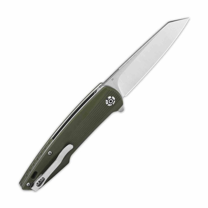 Couteau QSP Phoenix Green Lame Acier D2 Manche G10 IKBS Linerlock Clip QS108B1 - Livraison Gratuite