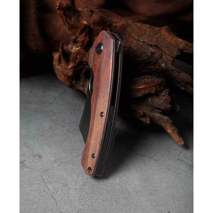 Couteau Bestech Skirmish Ironwood Manche Bois Lame Cleaver Acier 154CM IKBS Linerlock Clip BTKL06D - Livraison Gratuite