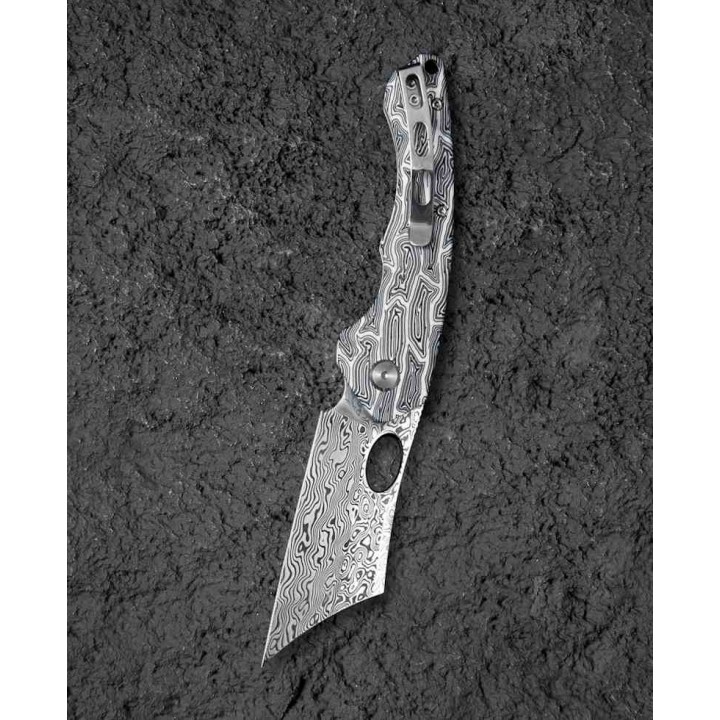 Couteau Bestech Skirmish Black/White Damas Lame Cleaver Manche G10 IKBS Linerlock Clip BTKL07A - Livraison Gratuite