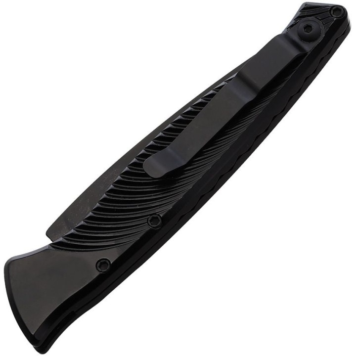 Couteau Automatique Piranha DNA Auto Black Lame Acier CPM S30V Manche Alum Button Lock USA PKCP16BKTS - Livraison Gratuite