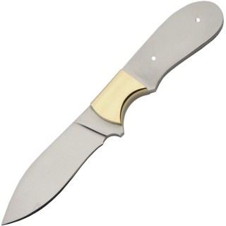 Lot de 3 Lames à Customiser Skinner Drop Point Lame Acier Inox Garde Laiton BL7731 - Livraison Gratuite