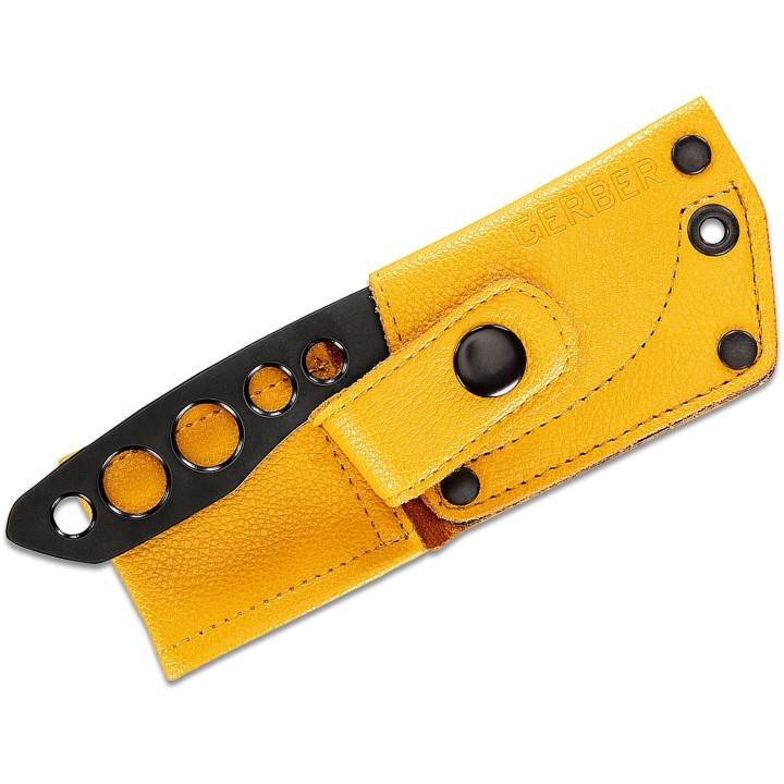 Couteau Gerber Dibs Lame Acier 440 Manche Squelette Etui Cuir G1903 - Livraison Gratuite