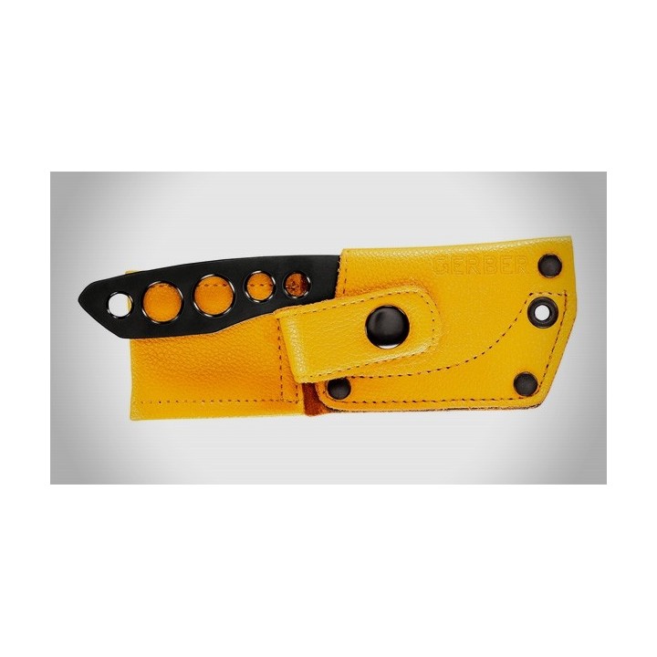 Couteau Gerber Dibs Lame Acier 440 Manche Squelette Etui Cuir G1903 - Livraison Gratuite