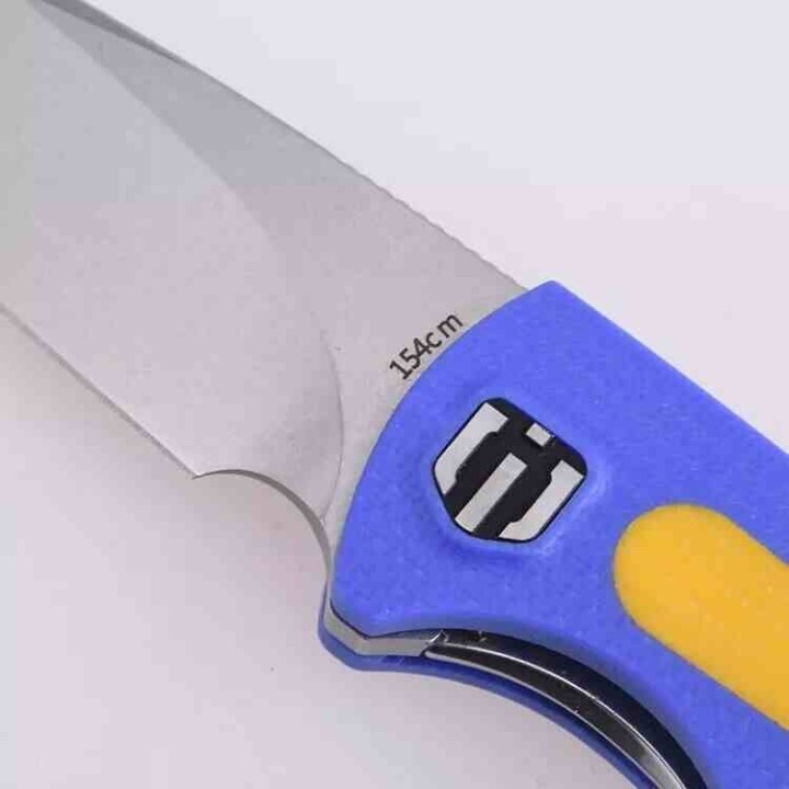 Couteau Shieldon Colibri Blue/Yellow Manche G10 Lame Acier 154CM IKBS Linerlock Clip SHIMT01A - Livraison Gratuite