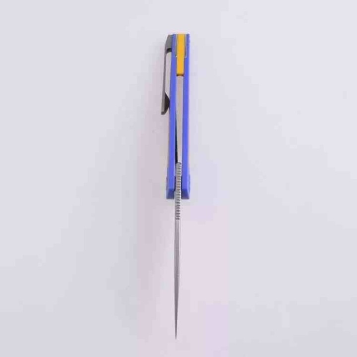 Couteau Shieldon Colibri Blue/Yellow Manche G10 Lame Acier 154CM IKBS Linerlock Clip SHIMT01A - Livraison Gratuite
