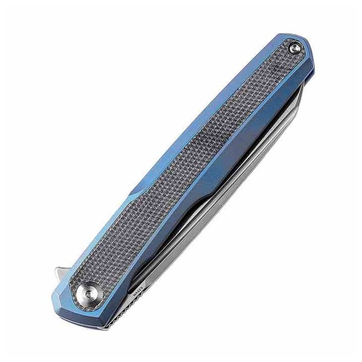 Couteau Kansept Arcus Blue Manche Titane/Micarta Lame Acier CPM-S35VN IKBS Framelock Clip K1046A3 - Livraison Gratuite