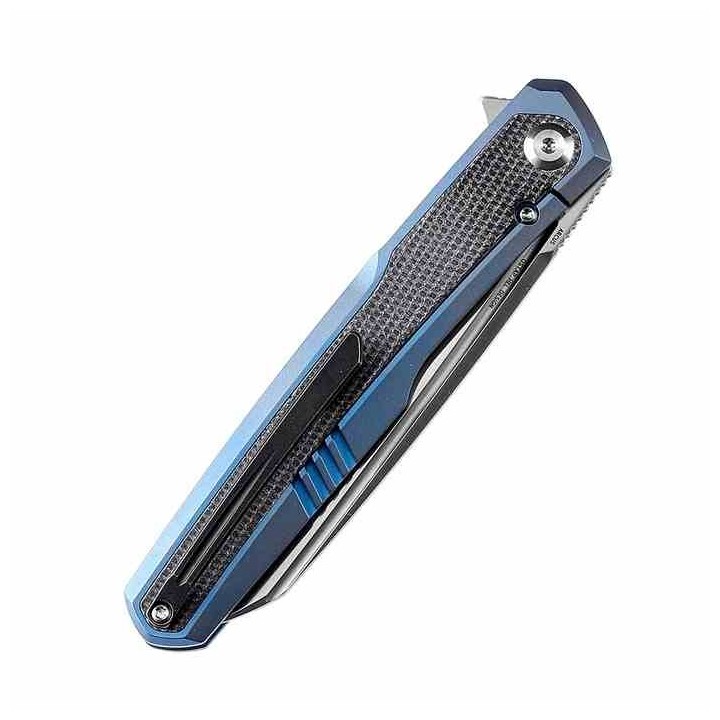 Couteau Kansept Arcus Blue Manche Titane/Micarta Lame Acier CPM-S35VN IKBS Framelock Clip K1046A3 - Livraison Gratuite