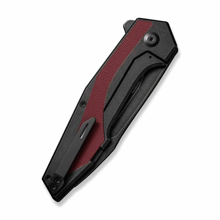 Couteau Civivi Hypersonic Burgundy Lame Tanto Reverse Acier 14C28N Manche Acier/G10 IKBS Clip CIVC220113 - Livraison Gratuite