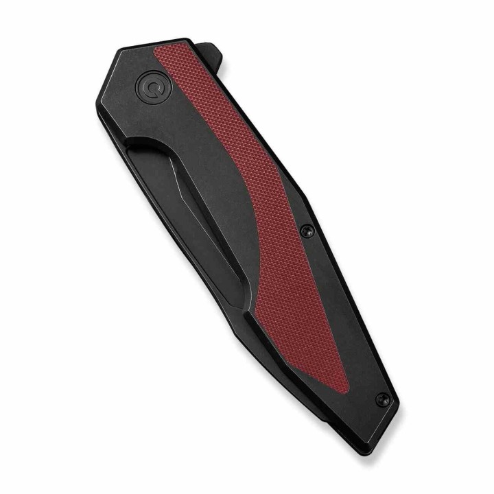 Couteau Civivi Hypersonic Burgundy Lame Tanto Reverse Acier 14C28N Manche Acier/G10 IKBS Clip CIVC220113 - Livraison Gratuite