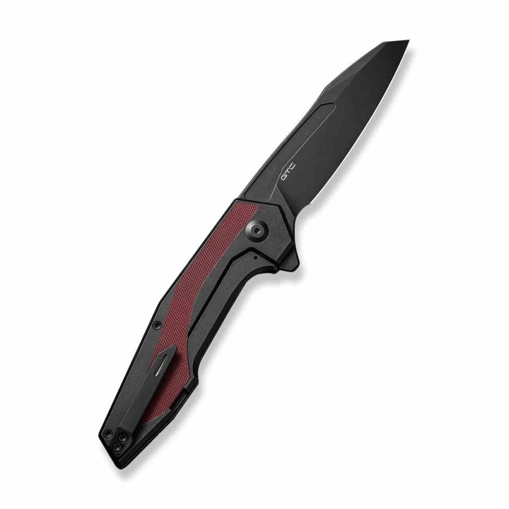 Couteau Civivi Hypersonic Burgundy Lame Tanto Reverse Acier 14C28N Manche Acier/G10 IKBS Clip CIVC220113 - Livraison Gratuite