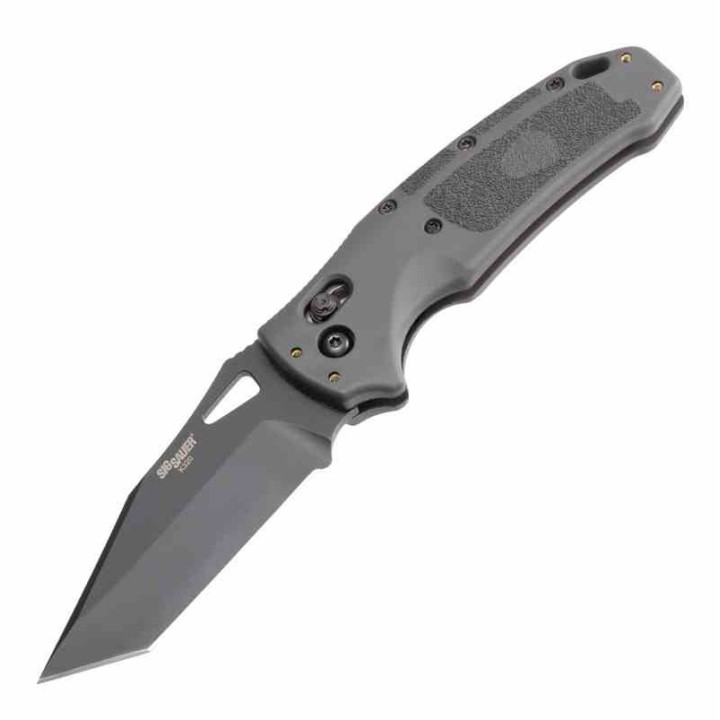 Couteau SIG Sauer K320 ABLE Lock Gray Tanto Lame Acier S30V Black Manche Gray Alu Made USA SIG36362 - Livraison Gratuite