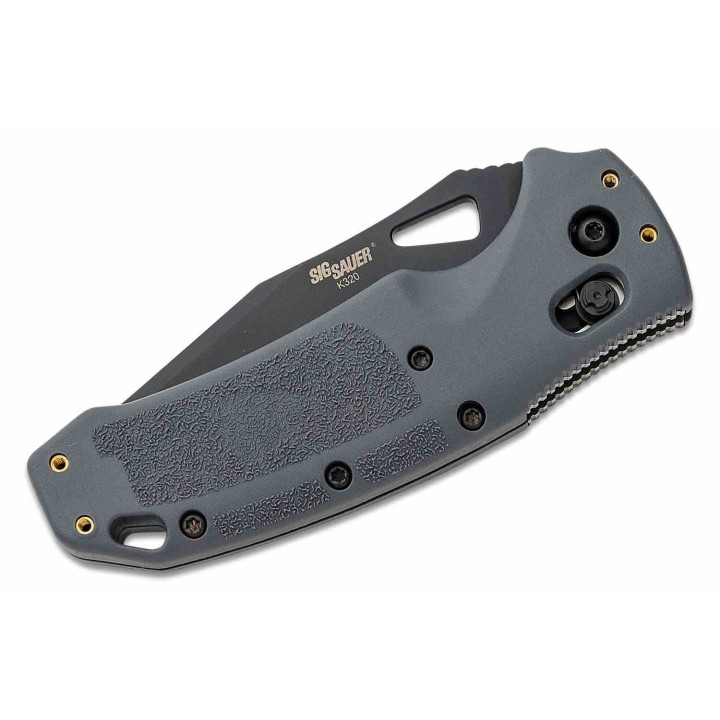 Couteau SIG Sauer K320 ABLE Lock Gray Tanto Lame Acier S30V Black Manche Gray Alu Made USA SIG36362 - Livraison Gratuite