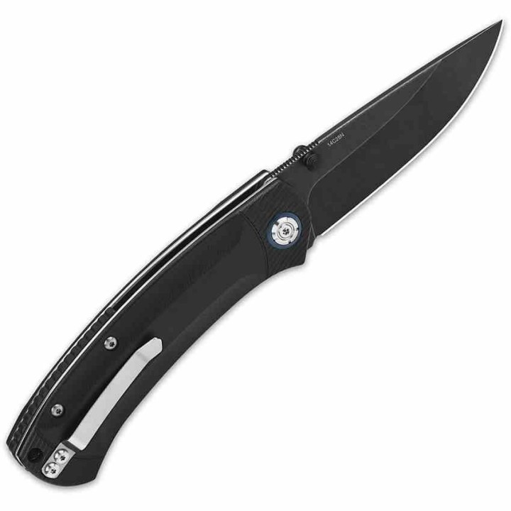 Couteau QSP Knife Copperhead Black Manche G10 Lame Acier 14C28N blackwash IKBS Linerlock Clip QS109A2 - Livraison Gratuite 