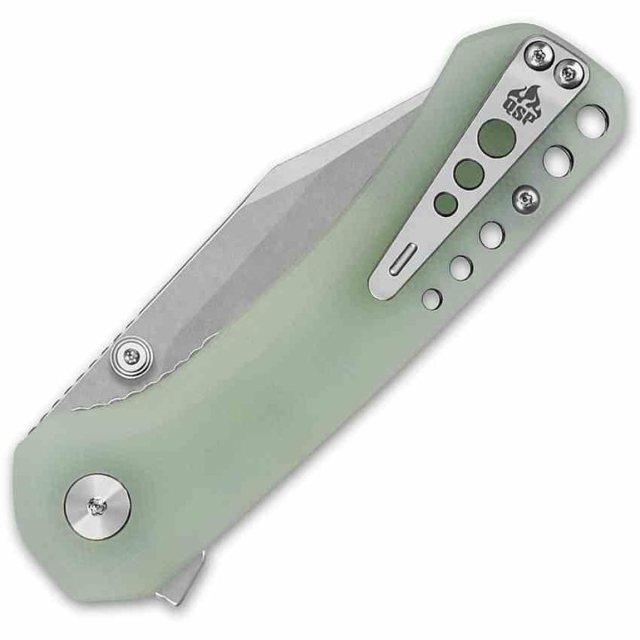 Couteau QSP Kestrel Jade Lame Acier 14C28N SW Clip Point Manche G10 IKBS Linerlock Clip QS145B1 - Livraison Gratuite