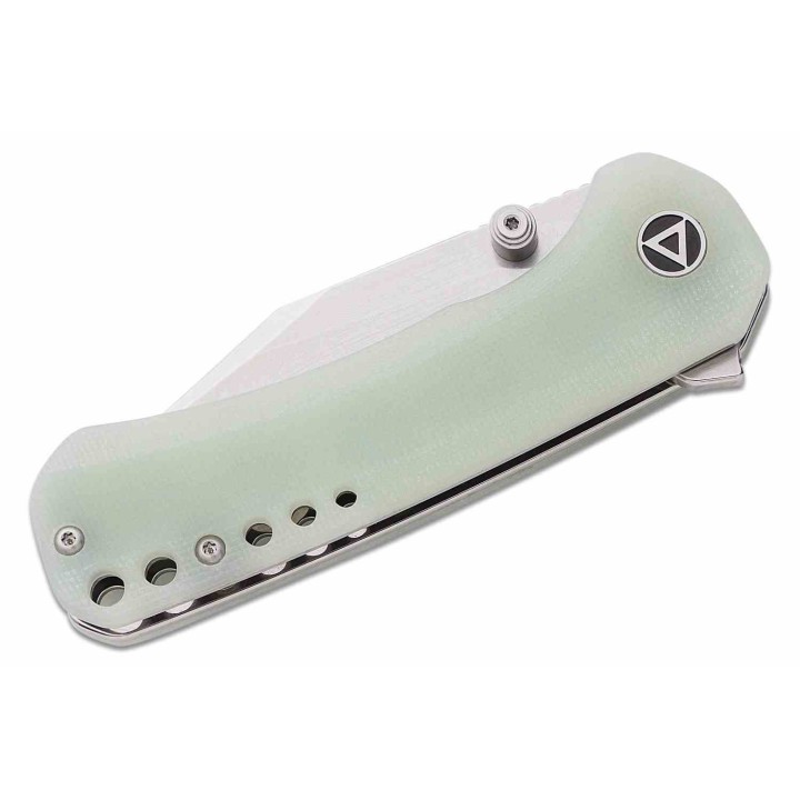 Couteau QSP Kestrel Jade Lame Acier 14C28N SW Clip Point Manche G10 IKBS Linerlock Clip QS145B1 - Livraison Gratuite