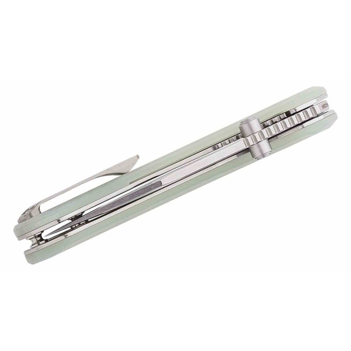 Couteau QSP Kestrel Jade Lame Acier 14C28N SW Clip Point Manche G10 IKBS Linerlock Clip QS145B1 - Livraison Gratuite