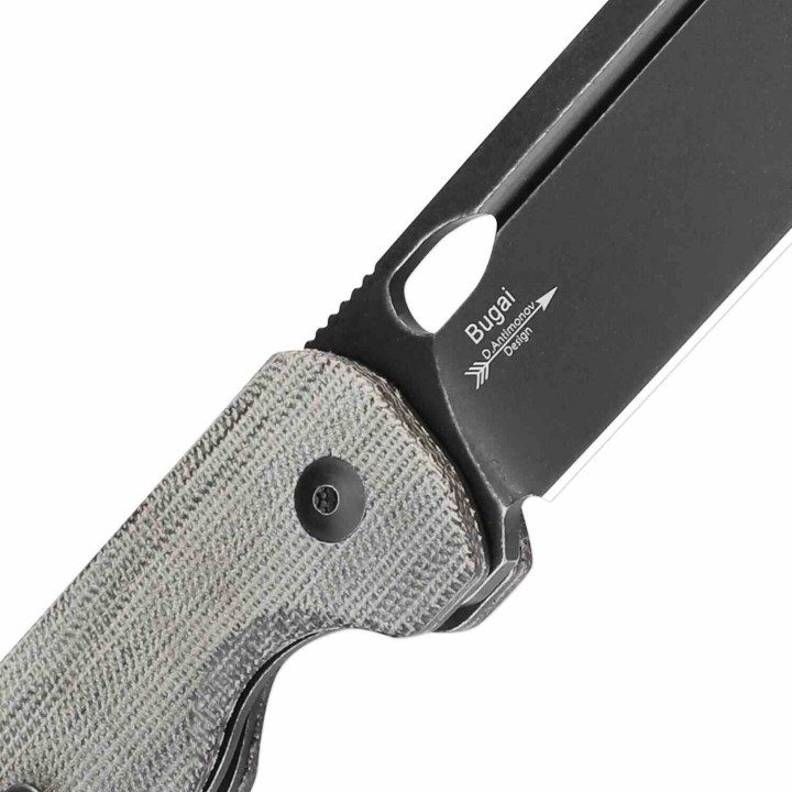 Couteau Kizer Cutlery Bugai Lame Acier CPM-3V Black Drop Point Manche Micarta IKBS Linerlock CLip KIV3627A1 - Livraison Gratuite