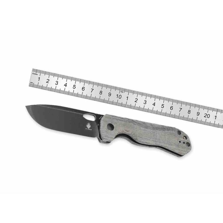Couteau Kizer Cutlery Bugai Lame Acier CPM-3V Black Drop Point Manche Micarta IKBS Linerlock CLip KIV3627A1 - Livraison Gratuite