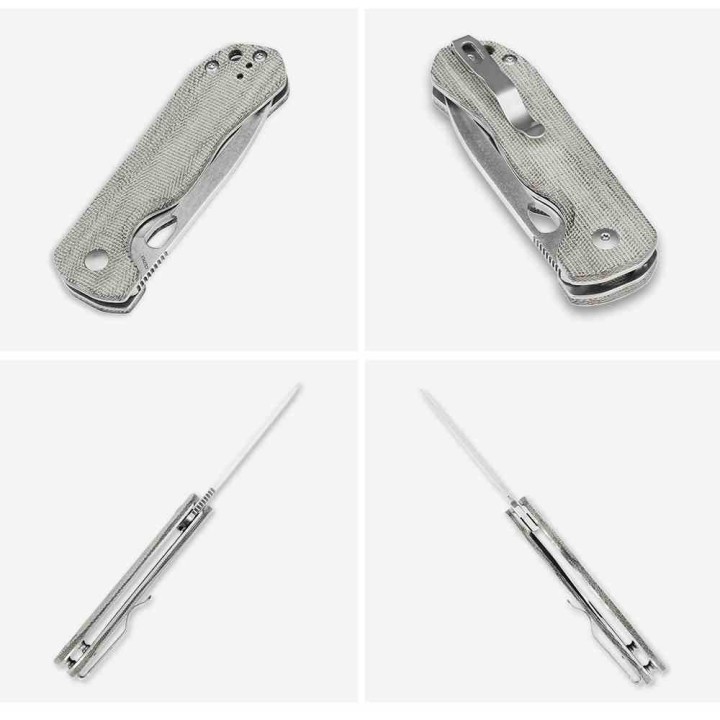 Couteau Kizer Cutlery Bugai Lame Acier 154CM Stonewash Drop Point Manche Micarta IKBS CLip KIV3627C1 - Livraison Gratuite